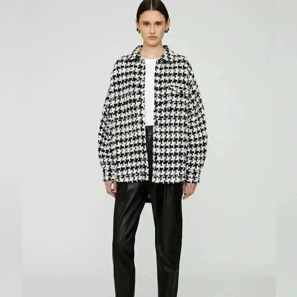 New NWT Anine Bing - Sloan Jacket in Black & White Retails $450